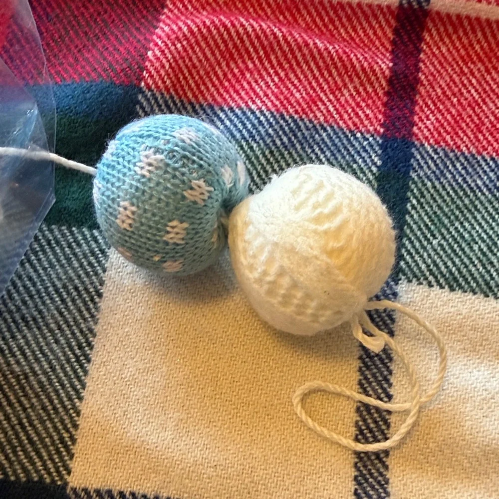 Holiday Living Red, White, and Blue Yarn Ball Garland